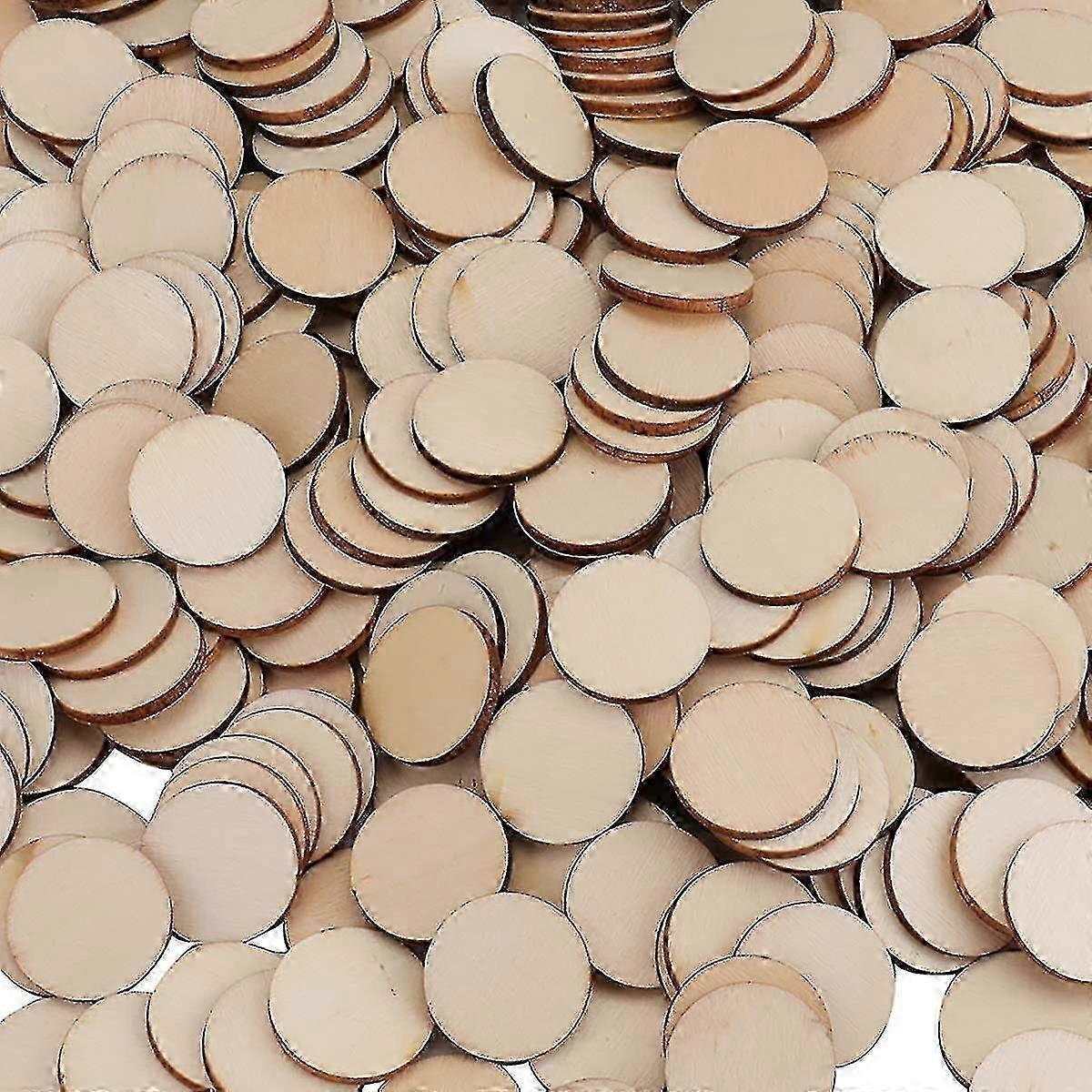 400 قطعة 20 مم شرائح مستديرة قرص خشبي للحرف اليدوية والديكور