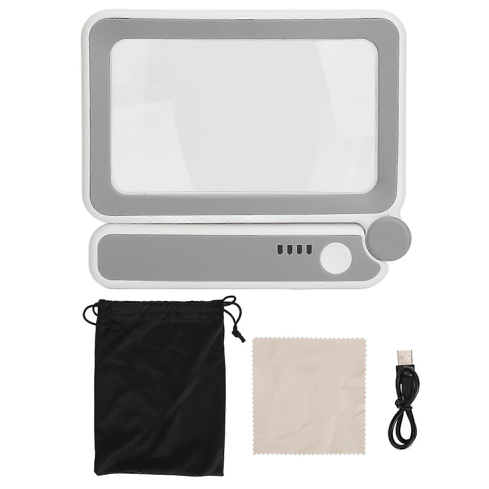 Loupe de lecture portable 4X avec 10 LED pour soulager la fatigue oculaire. Loupe pliable avec mise au point de 250 mm.