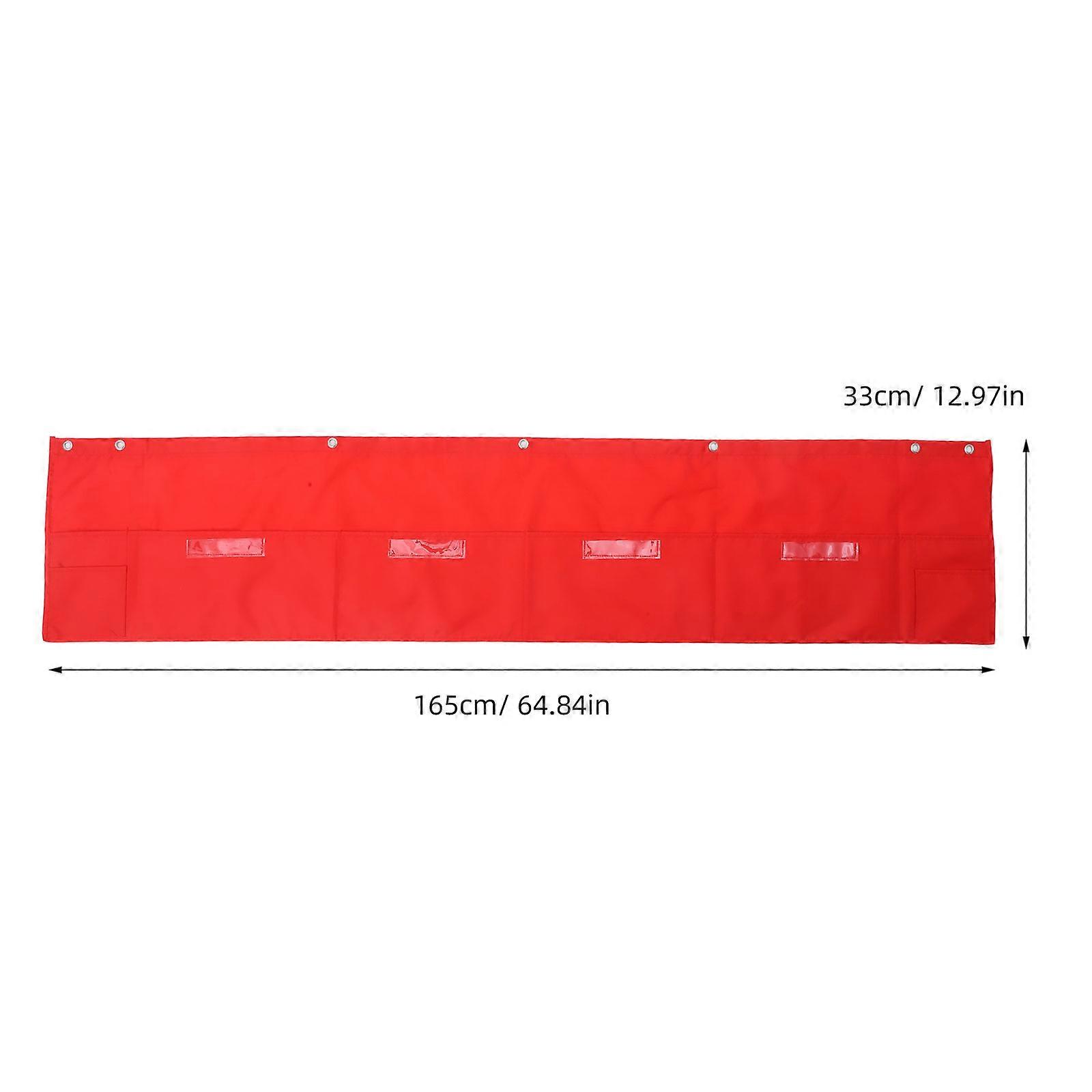 Wall Organizer Under The Whiteboard for Classroom and Office Red Polyester Pvc Material with Wall Mountable Function 1Pack