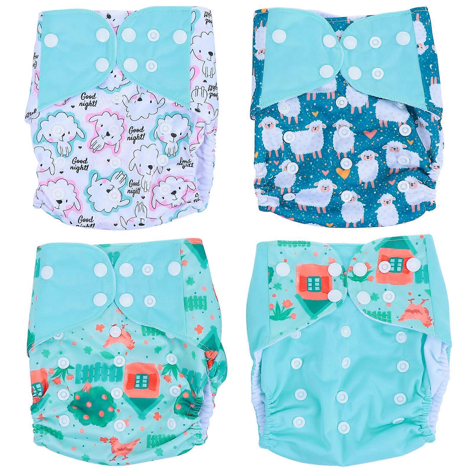 Baby Diaper Pants Breathable Leak Proof Diapers for Infant 4Pcs Set