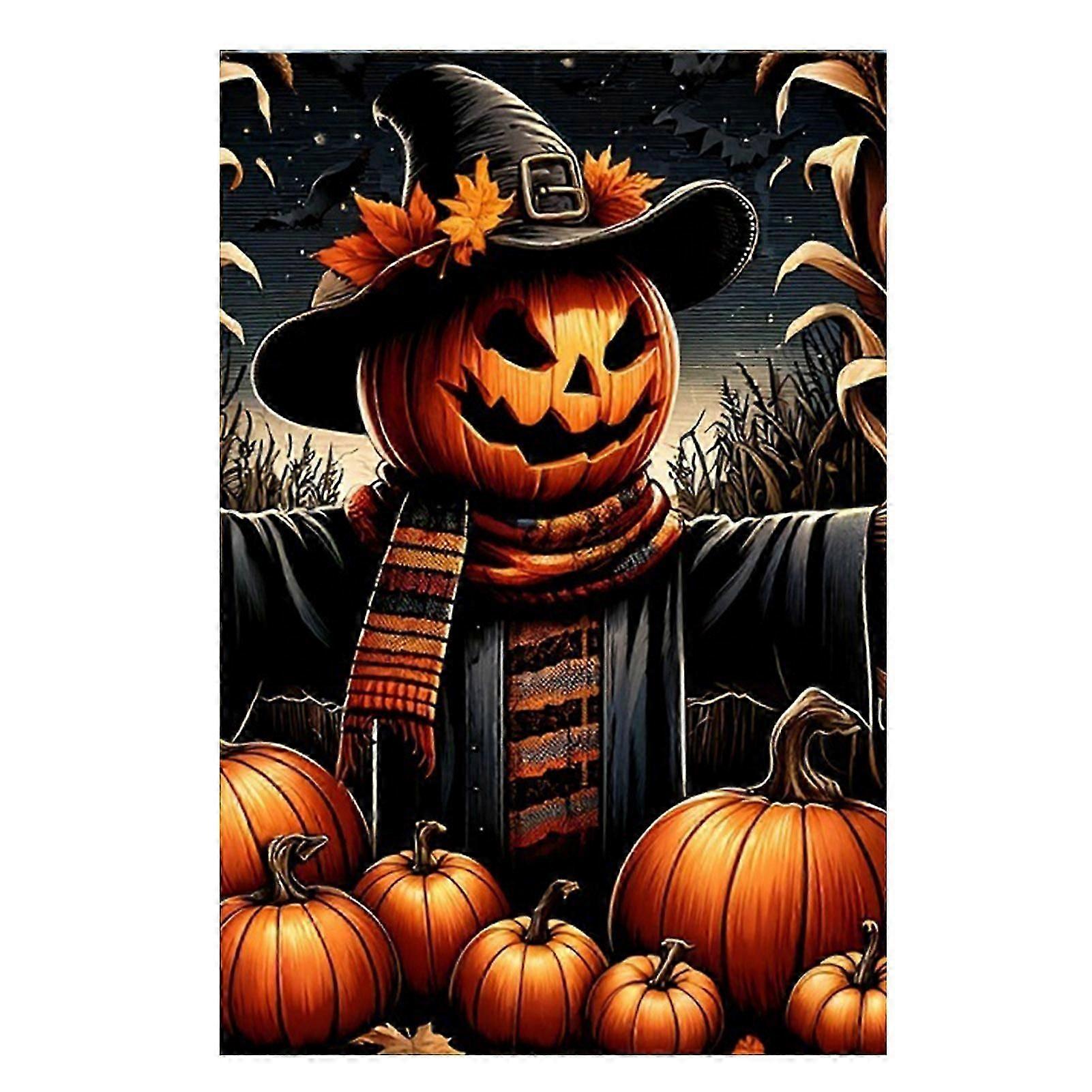 Halloween Garden Flag Pumpkin Ghost Skeleton Cat Outdoor Flag Double Sided Holiday Banner for Yard Lawn Balcony Decorations