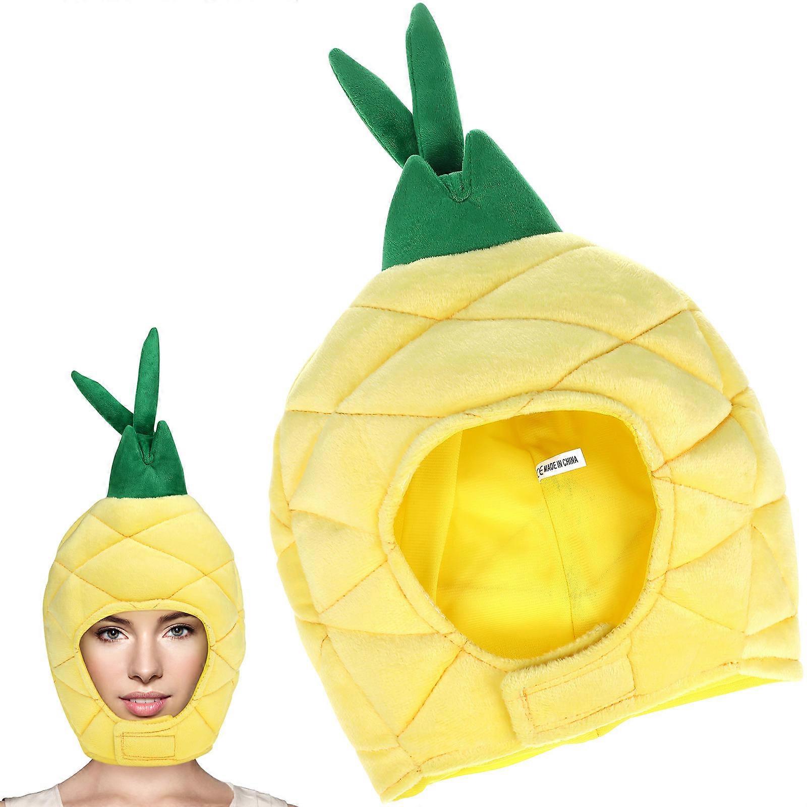 Funny Pineapple Hat Tropical Style Cap for Wearing with Bright Yellow Color