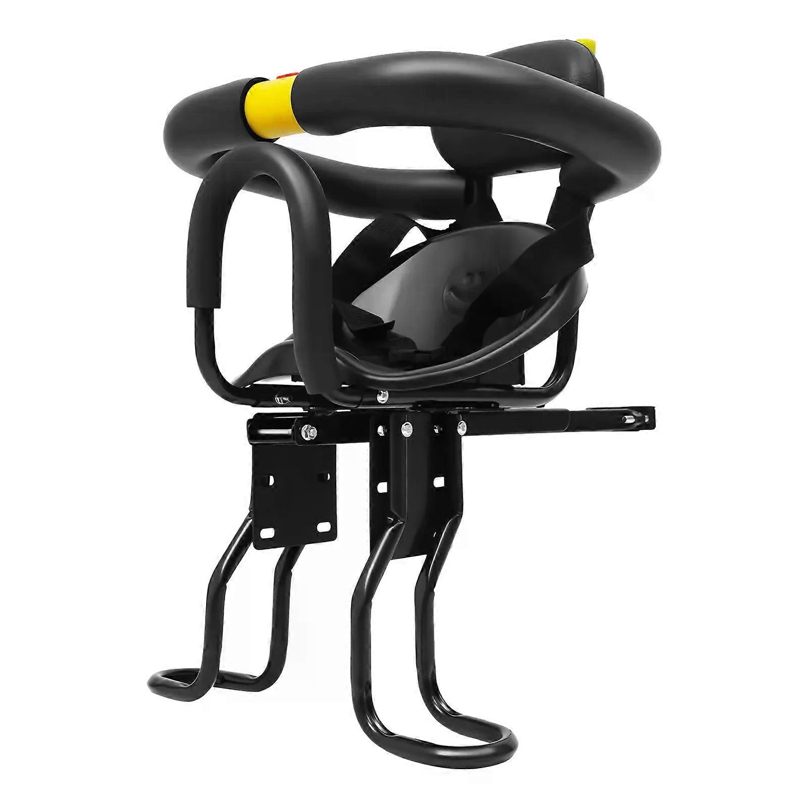 Siège Enfant Vélo Avant - De 1 à 5 Ans, Charge 35 Kg, Assise Réglable, Hauteur Pédale 3 Positions, Ceinture 5 Points, Confortable