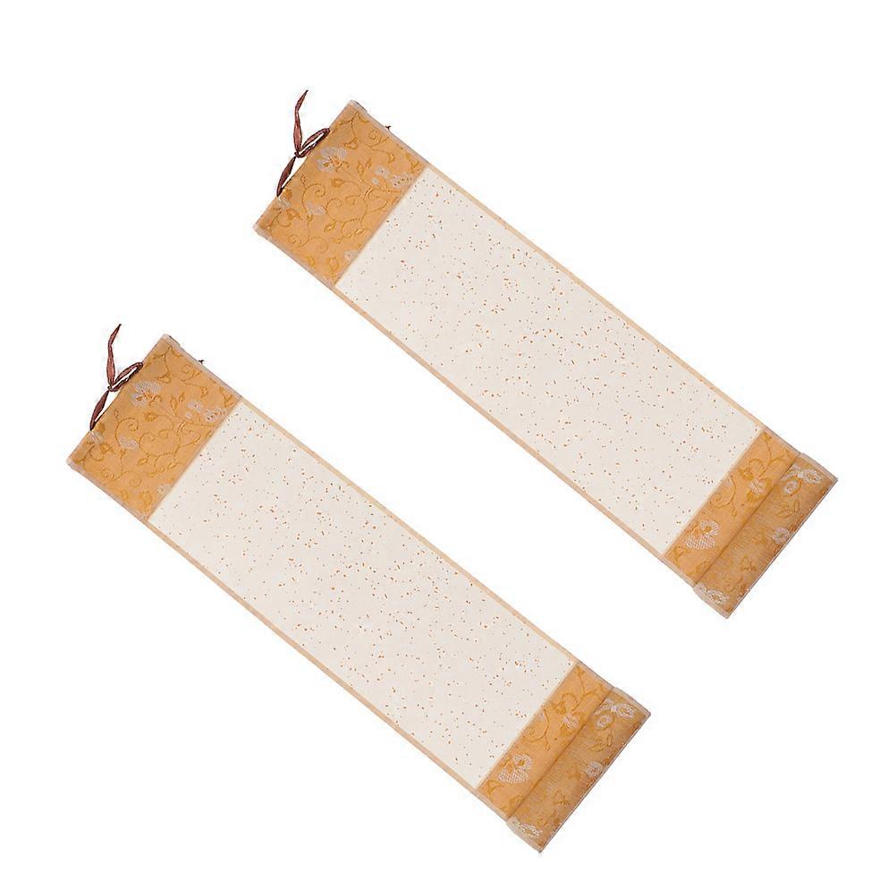Hanging Scroll Paper Chinese Blank Scroll for Painting 2Pcs Home Use
