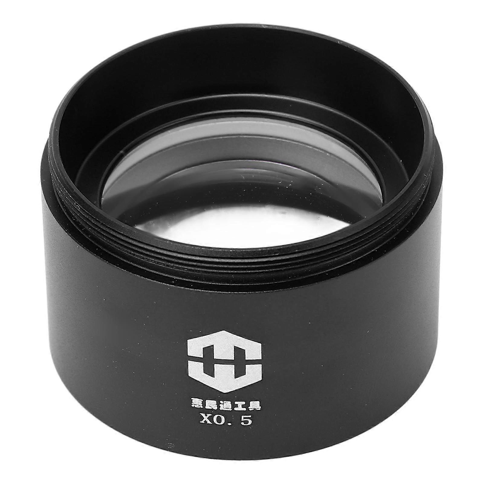 Microscope Objective Lens 0.5X 48mm Thread Blue Light Blocking Microscope Objective Lens Accessory Black