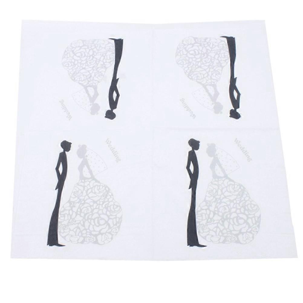 Printed Paper Napkins for Wedding Party 40Pcs Set