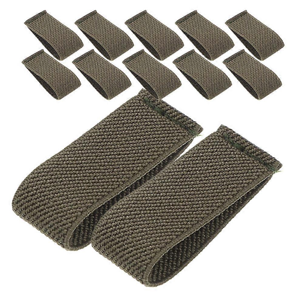 48Pcs Backpack Strap Keepers Green Elastic Belt Nylon Loop Retainers