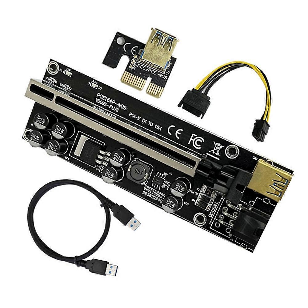 VER009S Plus PCI-E Riser Card 009S Plus PCIE X1-X16 4Pin 6Pin Power USB 3.0 Cable for Graphics Card GPU Miner Mining A