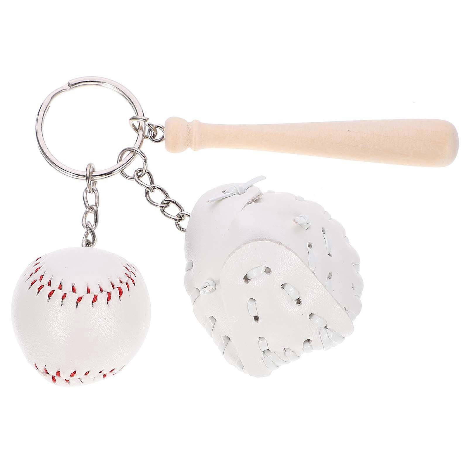Softball Keychains Decorative Baseball Keychains for Decoration 2Pcs Set