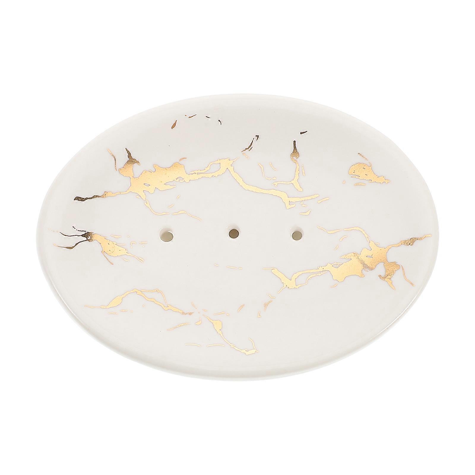 Bathroom Soap Dish Tray Ceramic Holder for Hand Soap 2Pcs Set