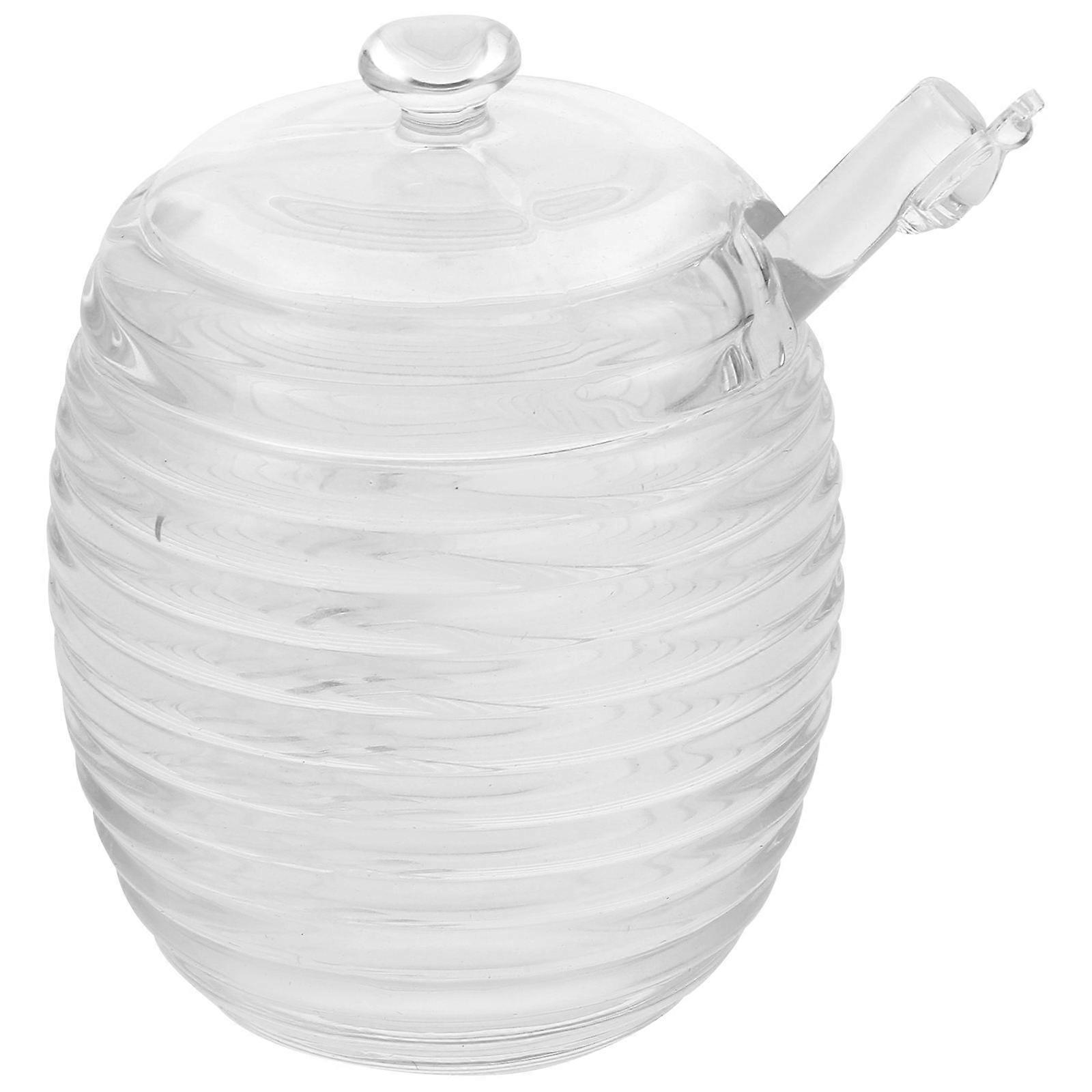 Simple Design Transparent Honey Container Set For Kitchen Supplies 3 Sets Of Glass Jars With Dipper Ideal For Storing Honey And Syrups