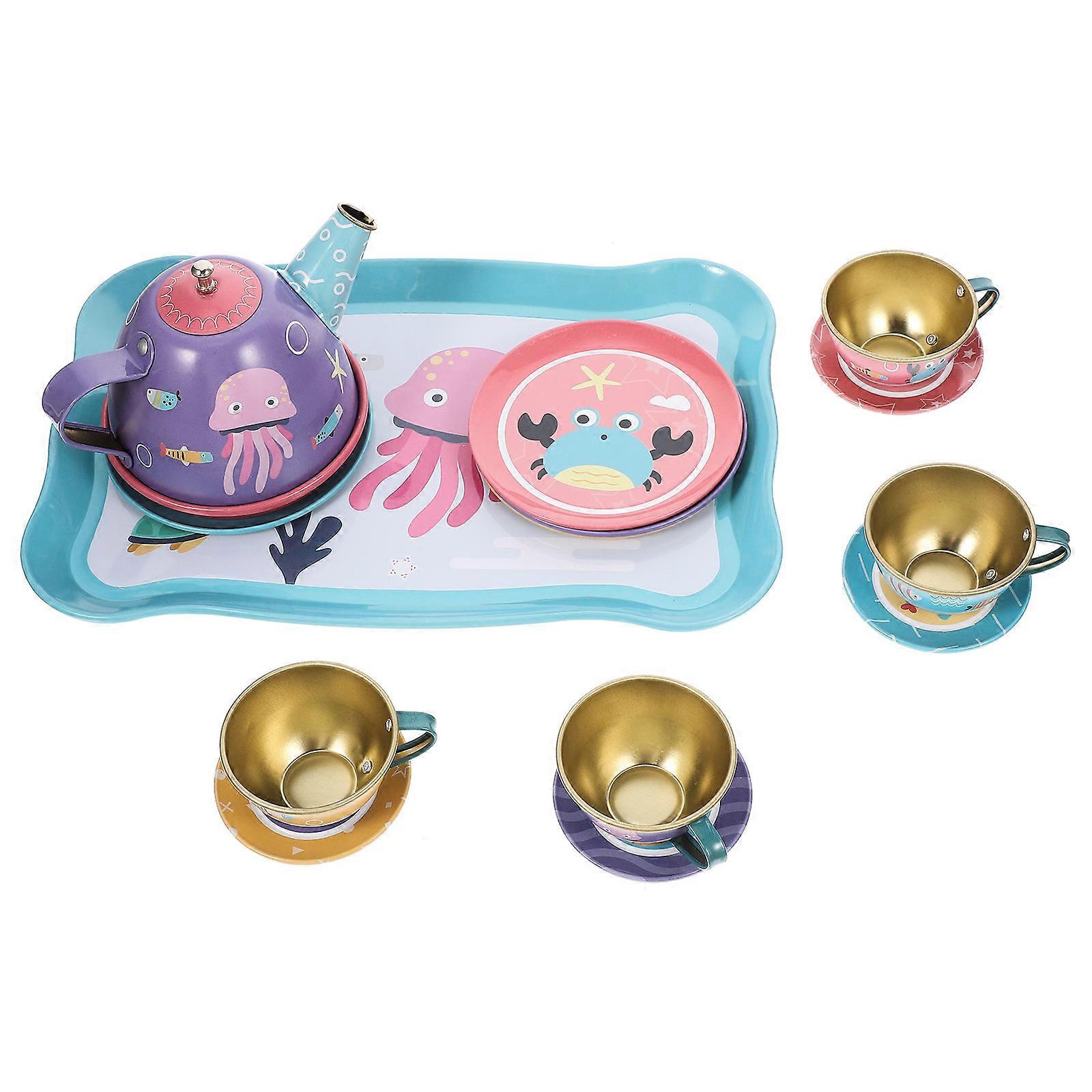 Toddler Girl Tea Set Mini Furniture Home Play Assorted Color Iron Pretend Set