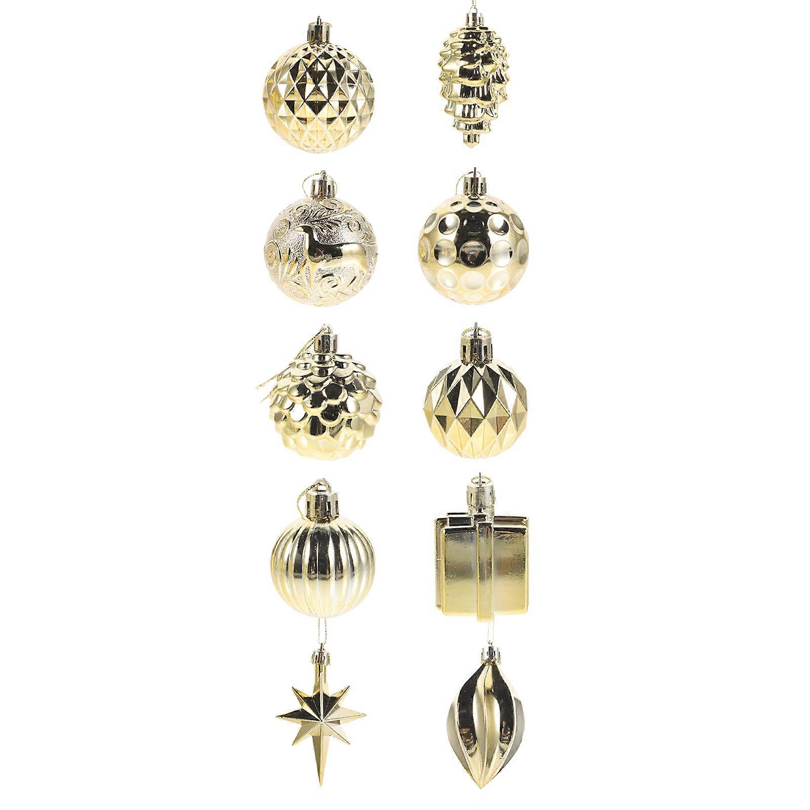 Lot de 2 décorations de Noël à suspendre, couleur dorée