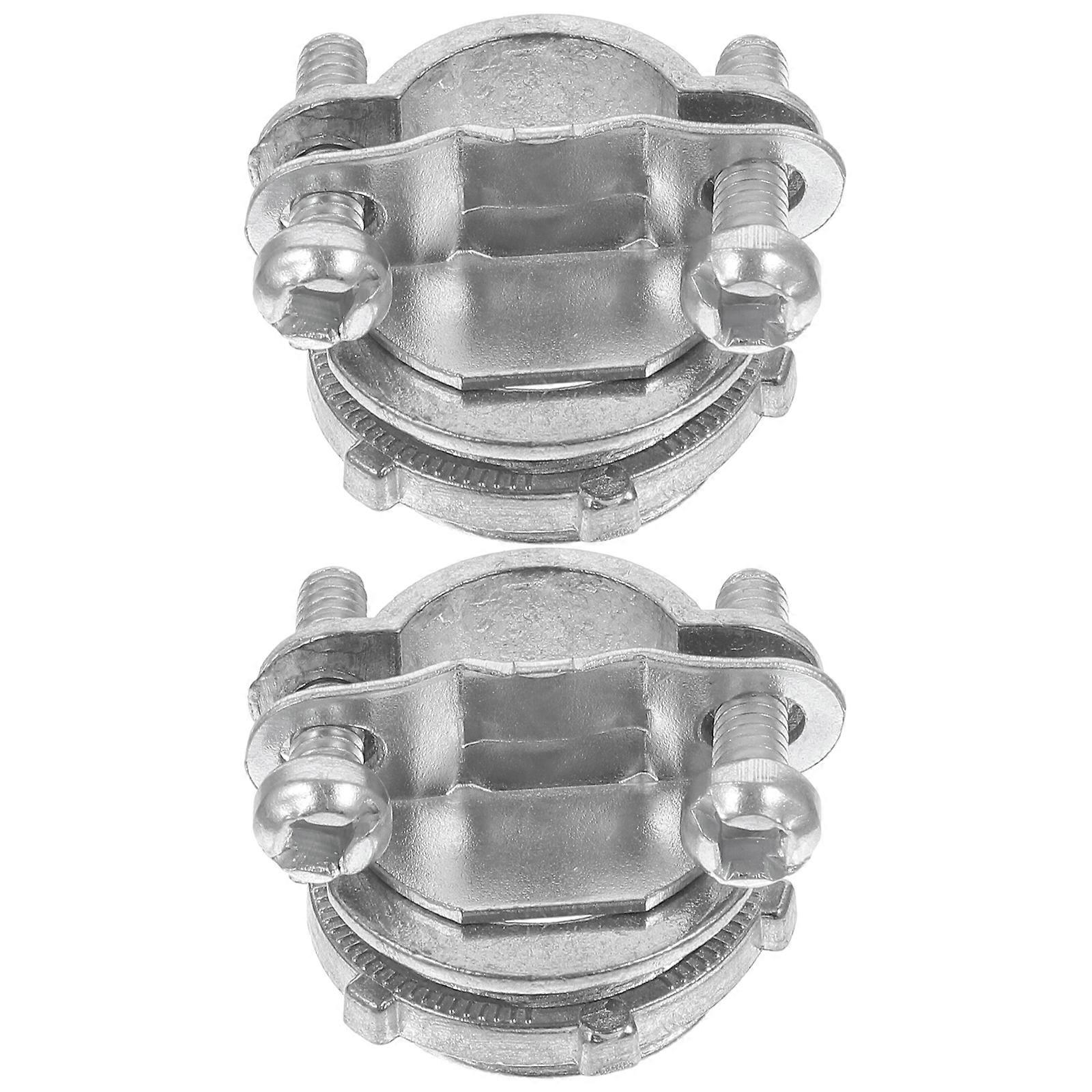 Wire Clamp Connector for Pipe 4Pcs Silver Metal Clamp Type Cable Clamps