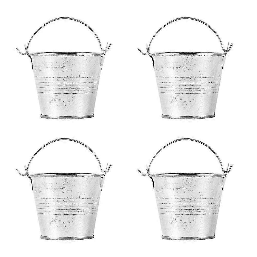 4 יחידות דלי ברזל לצמחים סוקולנטים דלי אחסון פרחים נייד למרפסת 2025