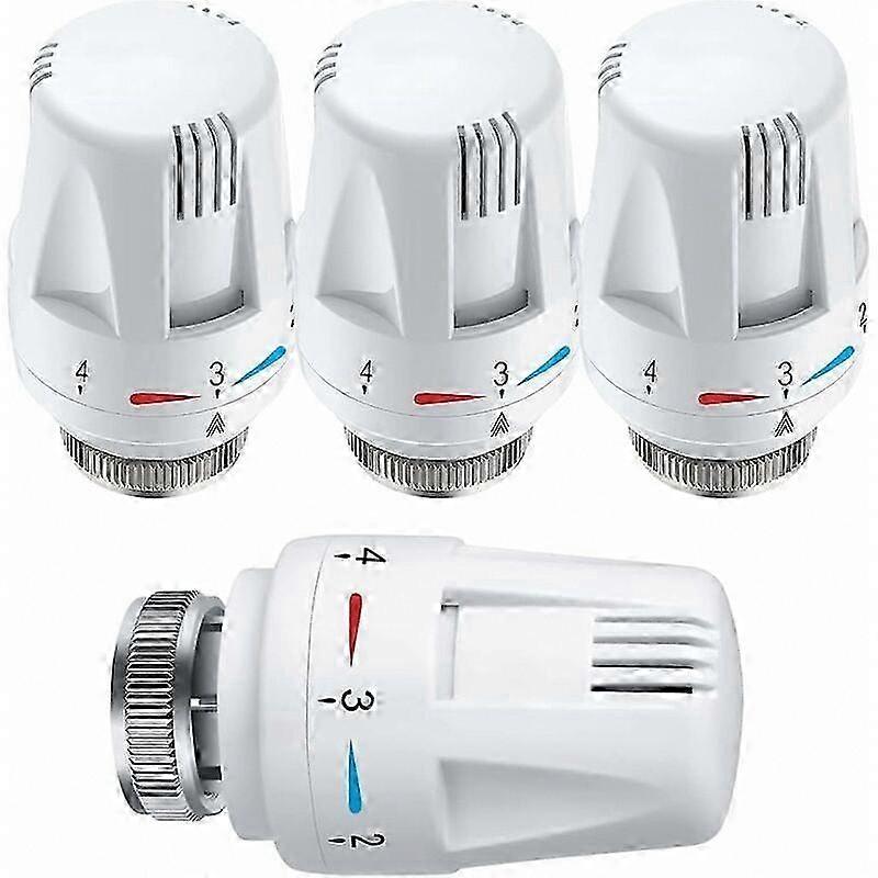 Thermostatic Radiator Valve Head, 4-Pack M30 x 1.5mm Temperature Control Replacement, White