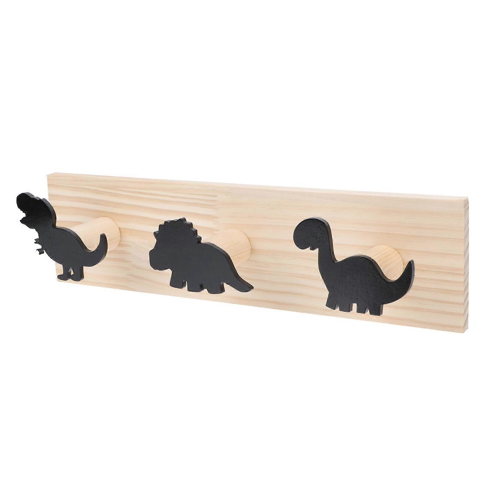 3Pcs Dinosaur Row Hook Wooden Wall Hook for Storage and Organization