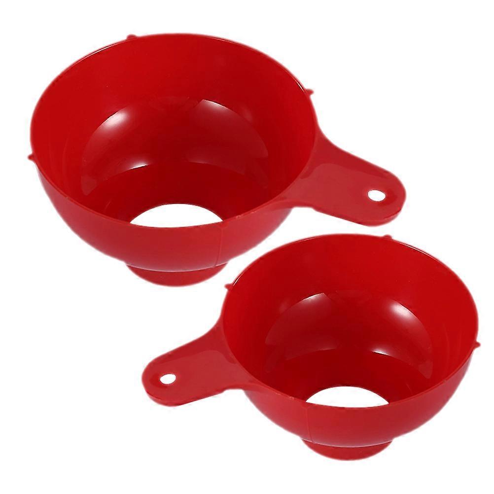 Wide Mouth Funnel For Liquid Dispensing And Canning In Kitchen Use, 4 Pcs Red Plastic Tool With Smooth Surface And Handle, Essential For Food Storage