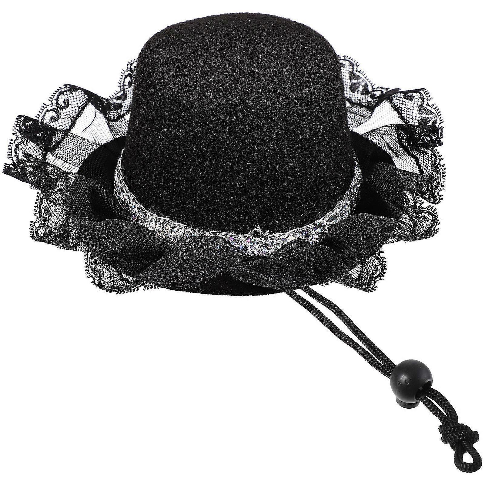 Decorative Dog Hat Black Puppy Hat for Pet Decor 4Pcs Set