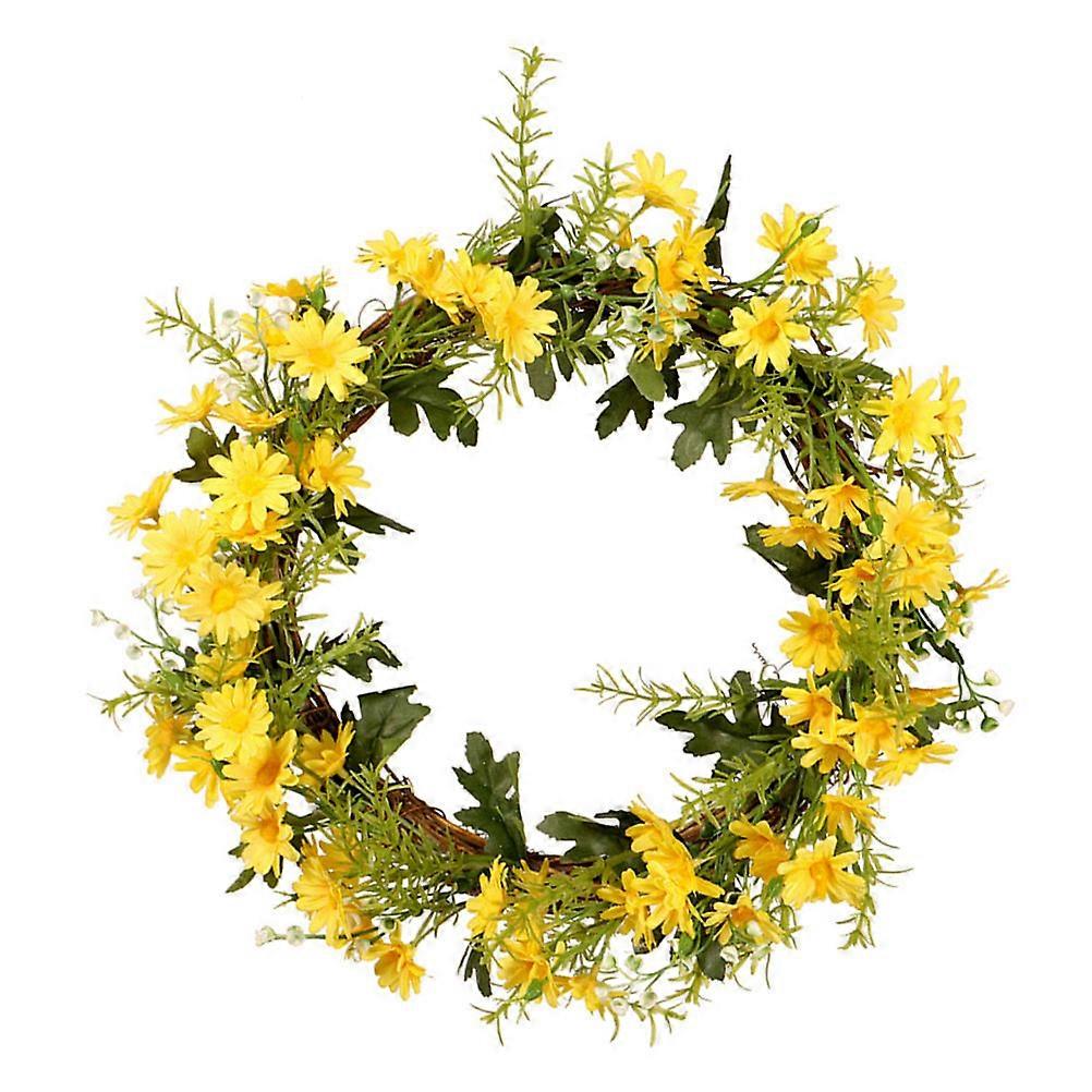 Artificial Daisy Wreath Home Wreath Decor Yellow for Decor