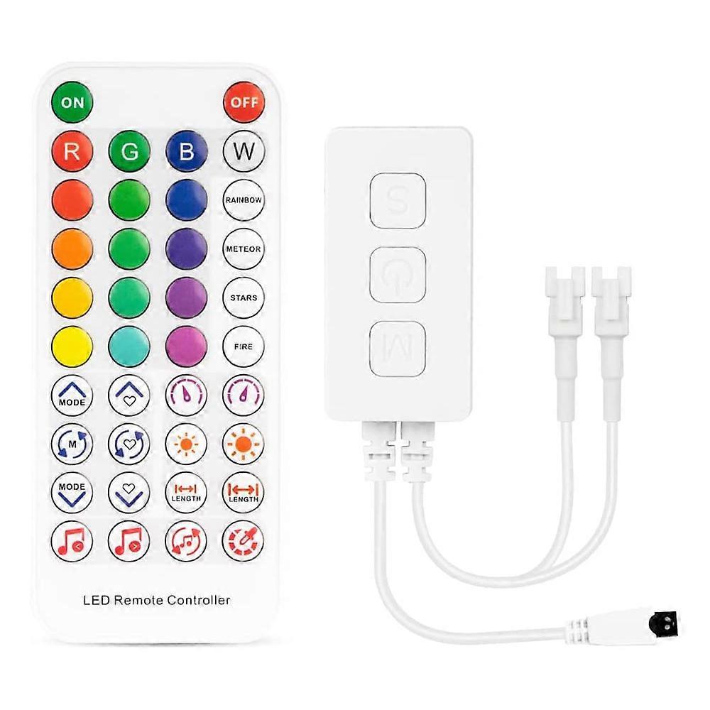 SP611E WS2812B WS2811 Bluetooth Music LED Strip Controller IR38 Keys Remote APP for Addressable LED