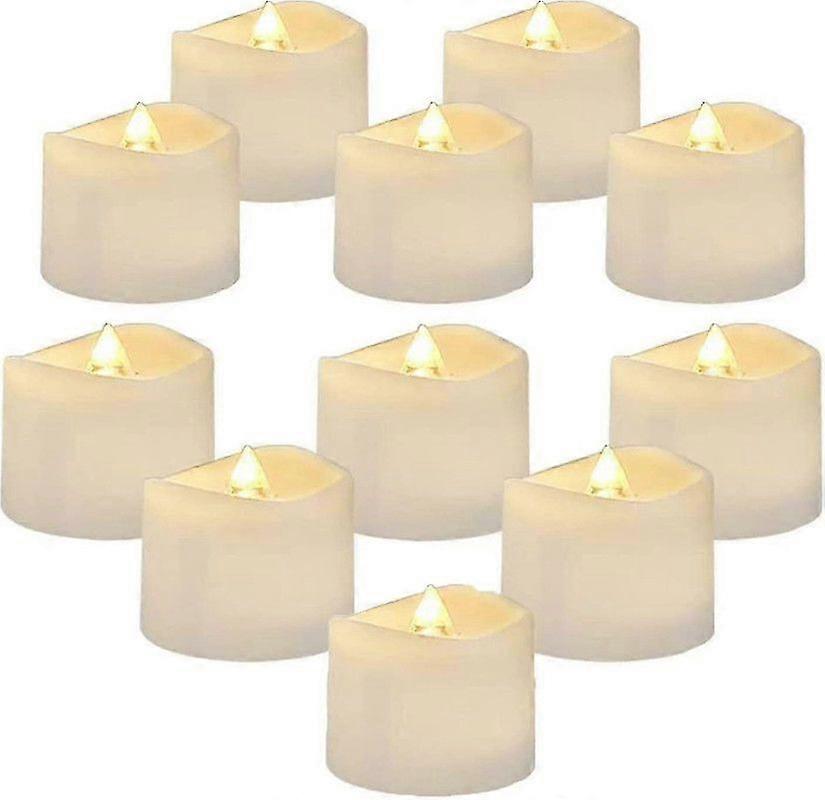 12 Pack Led Tea Light Candles With Timer Electric Flickering Candles Flameless Automatic 6 Hours On & 18 Hours Off Mode Warm White