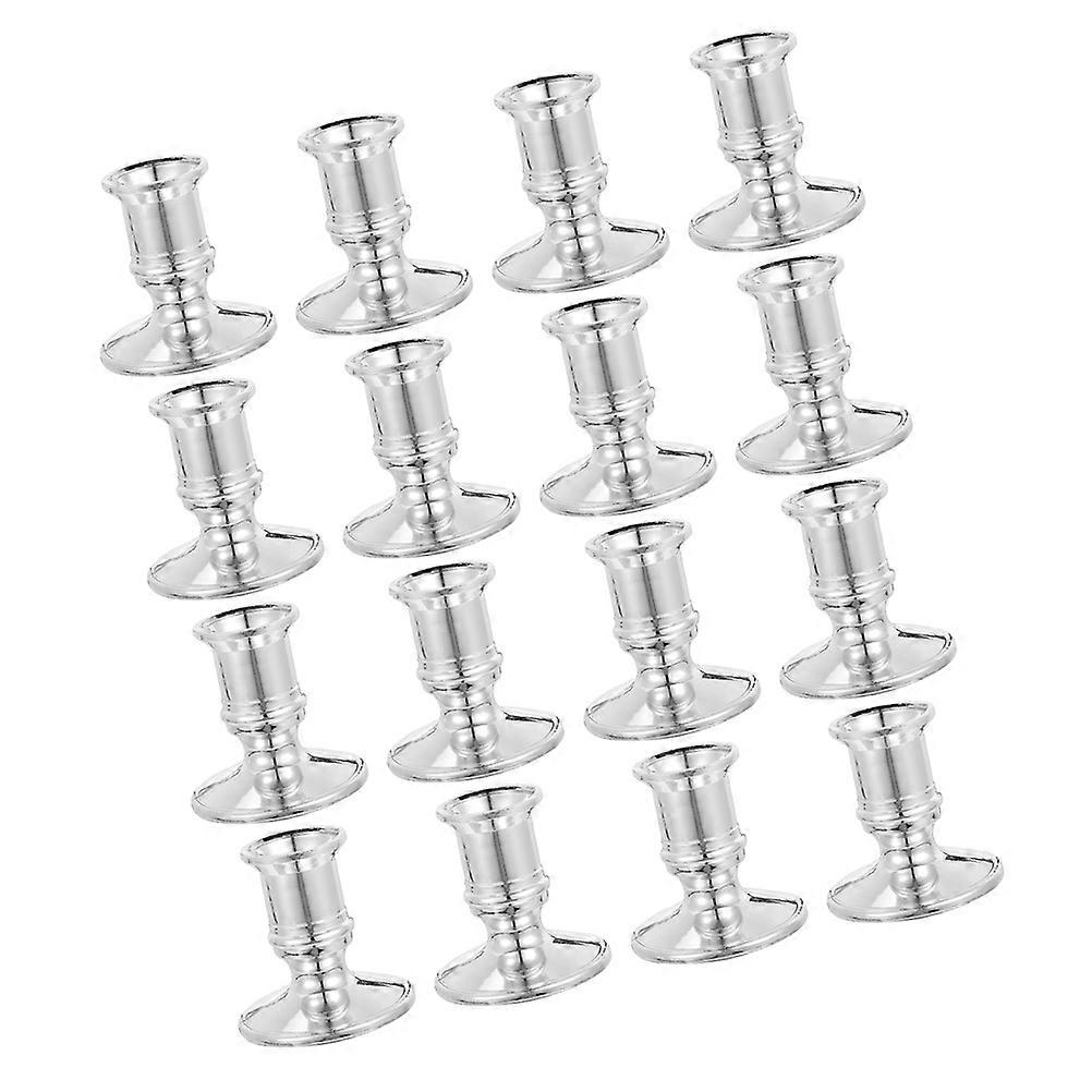 Plastic Candle Holder for Elegant Weddings 80Pcs Silver Candlestick Set