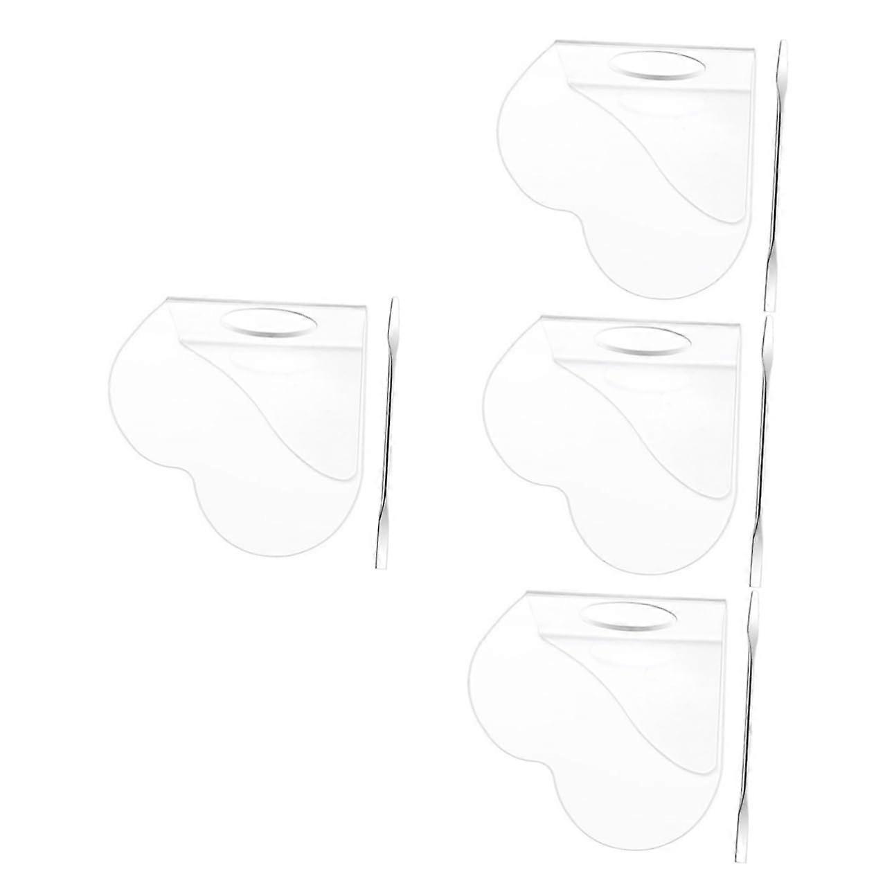 HeartShaped Acrylic Makeup Mixing Palette With Spatulas, 4 Sets, For Foundation And Eyeshadow Blending For Artists