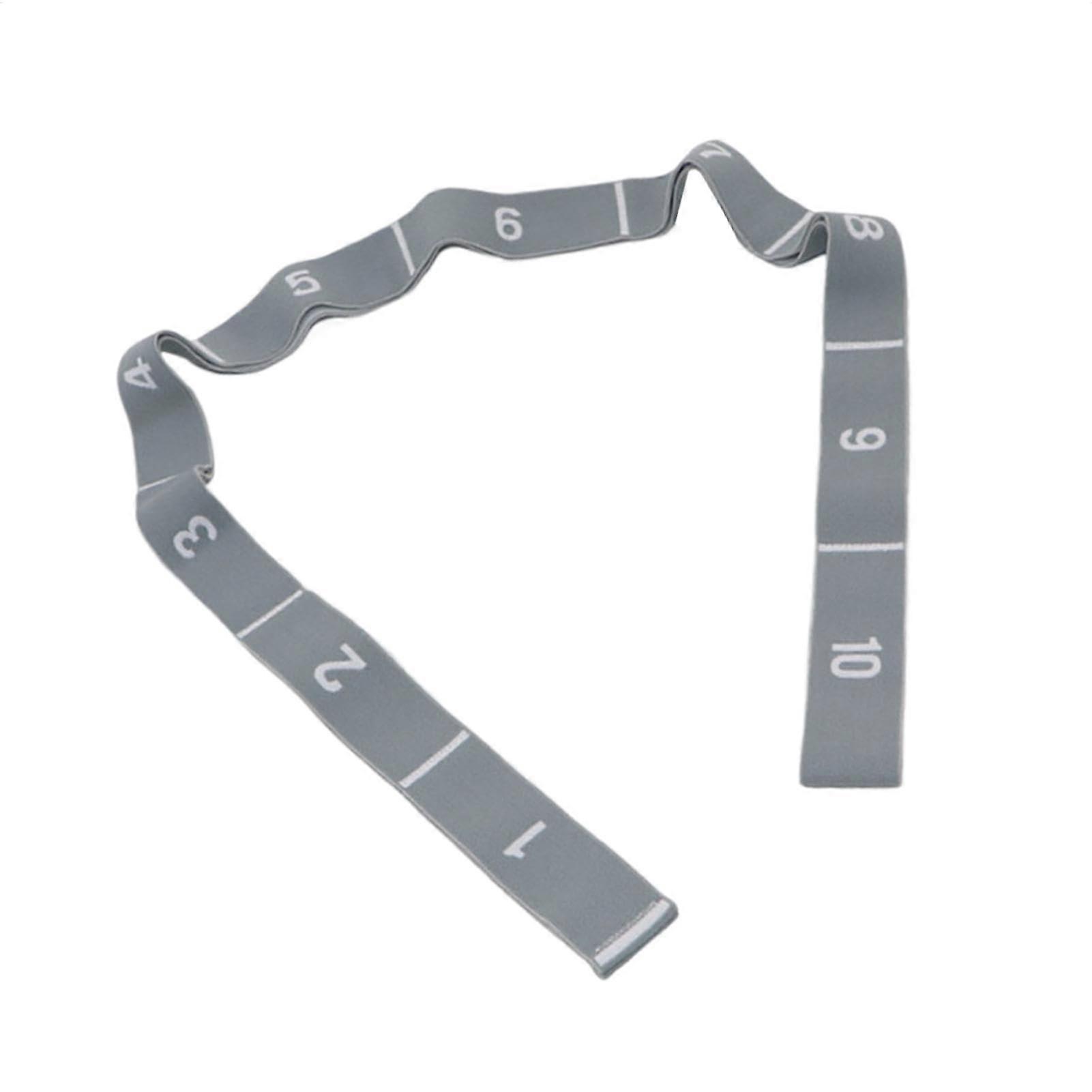 Stretch Strap 10Loop And MultiLoop Resistance Band For Stretching, Elastic Yoga Strap, Physical Therapy Grey
