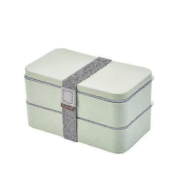 Straw Double Layers Lunch Spoon Healthy Material Microwave Wheat