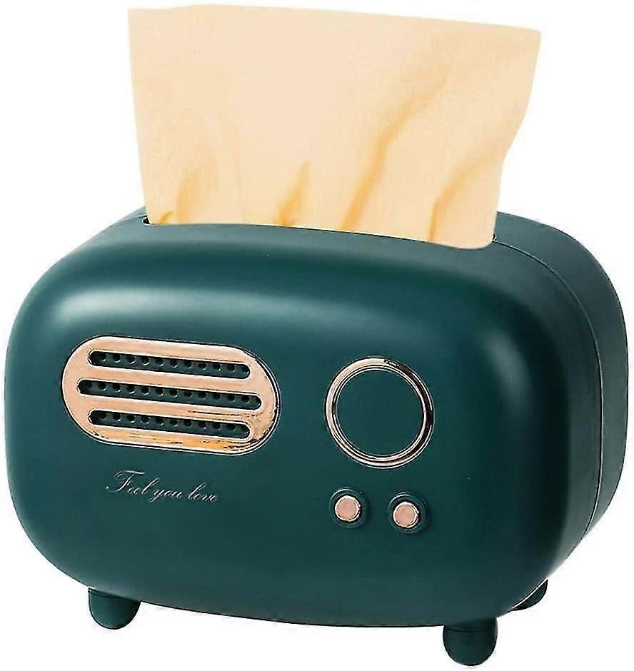 Retro Rectangular Tissue Box,radio Model,tissue Box,practical And Fashionable,for Office,kitchen,living Room,green