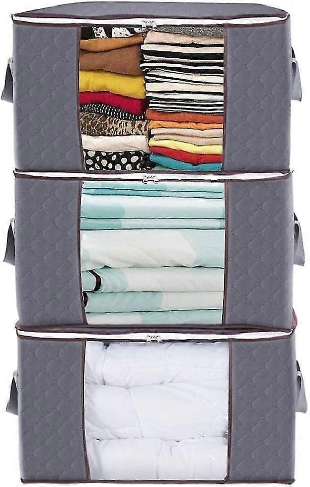 Extra Large Capacity Clothes Storage Bag, 90l Capacity Organizer With Reinforced Handle, Thick Fabric For Comforters, Home, Storing Clothes, Bedding