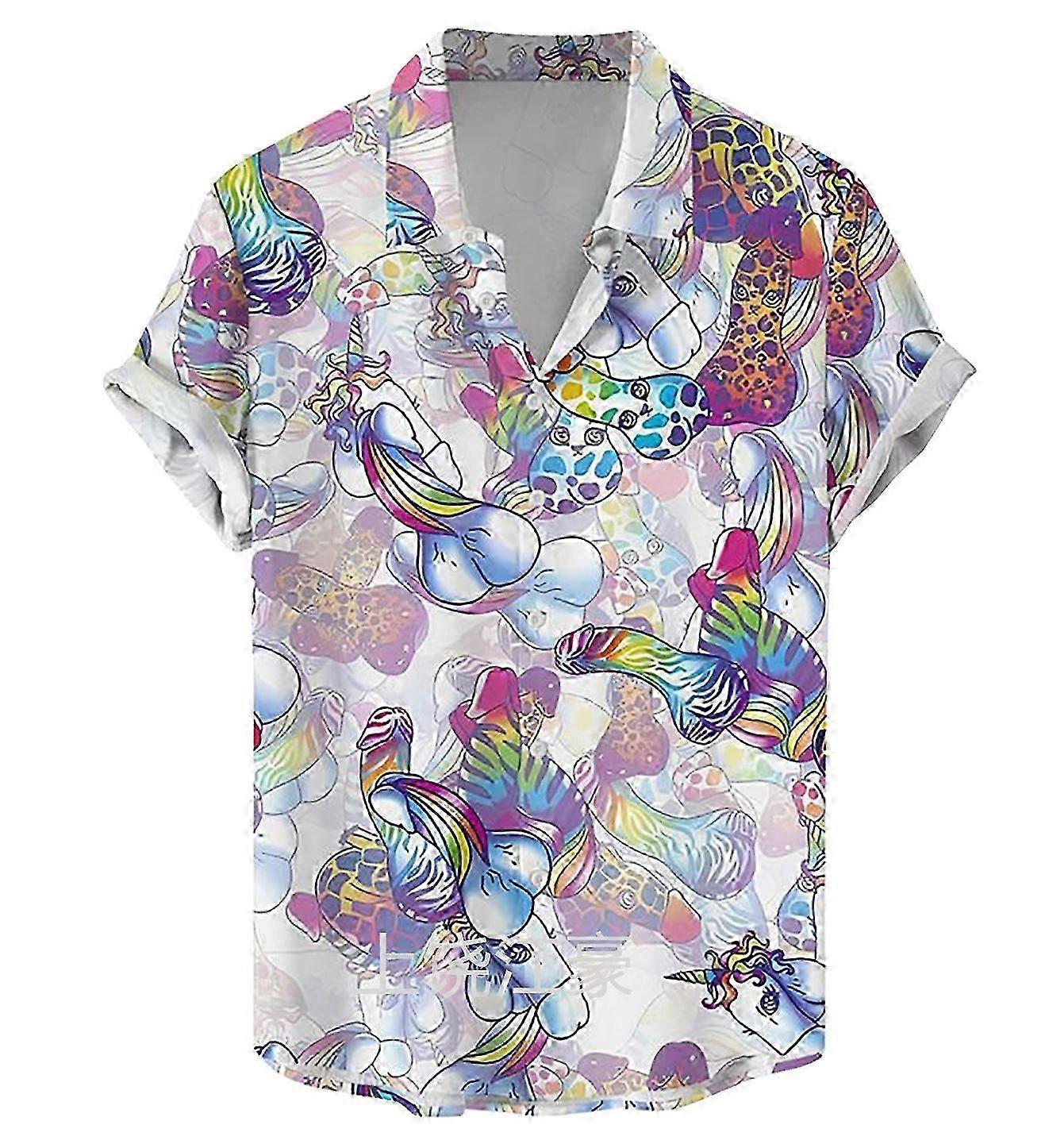 Herren 2025-SS Button-Down-Hawaiihemd – Strandoberteil mit lustigem Aufdruck, originelles hässliches Scherzgeschenk