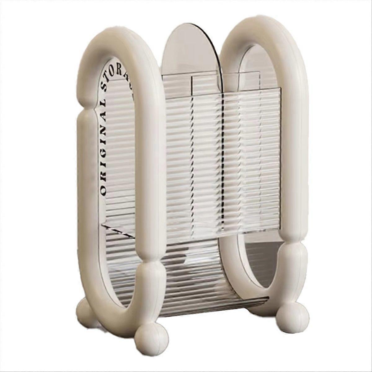 Acrylic Makeup Brush Holder, Transparent Cosmetic Storage Box,White