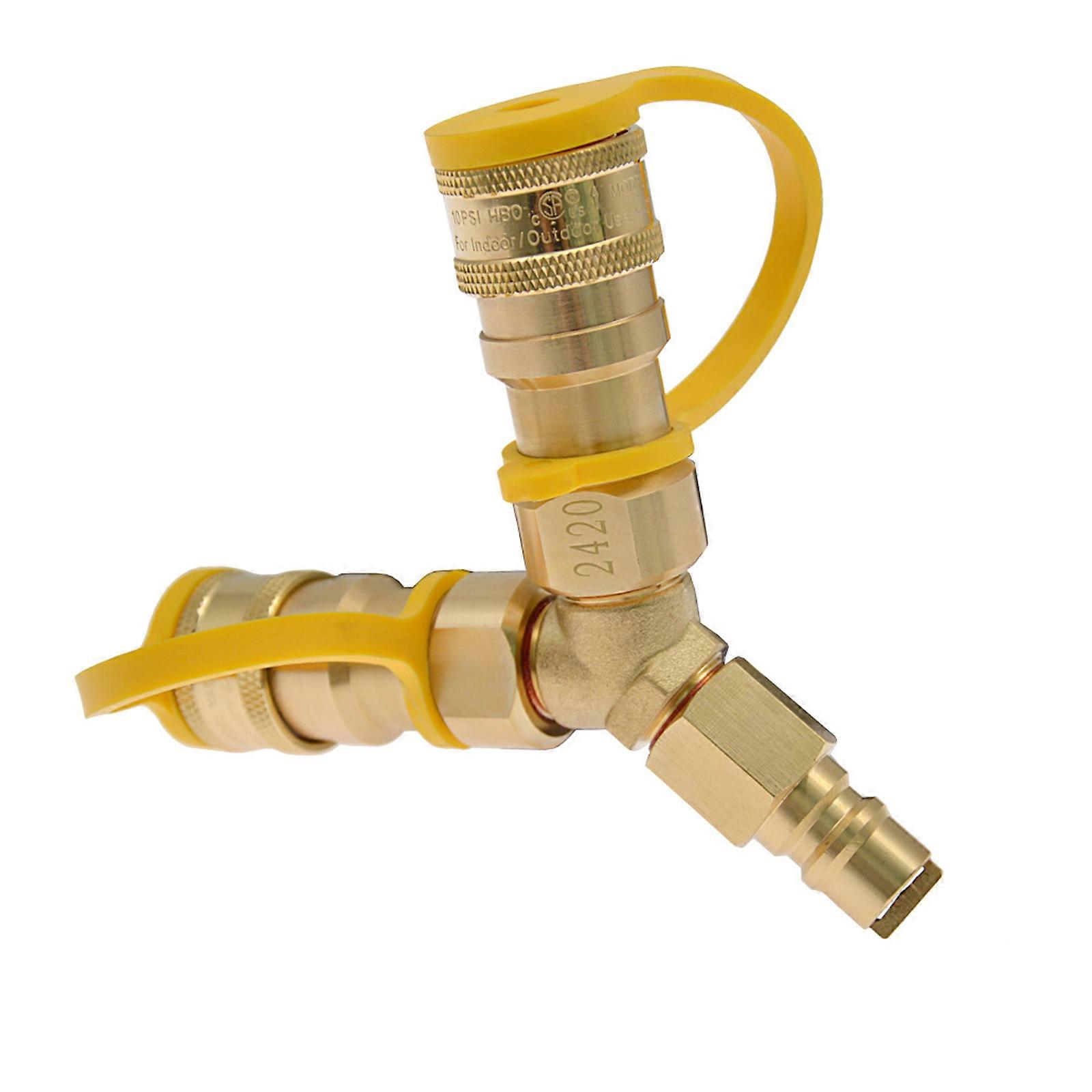3/8 Y-Splitter Separator Natural Gas Quick Connect Disconnect Adapter Gas Quick Connect/Disconnect Separator Enduring Multicolor
