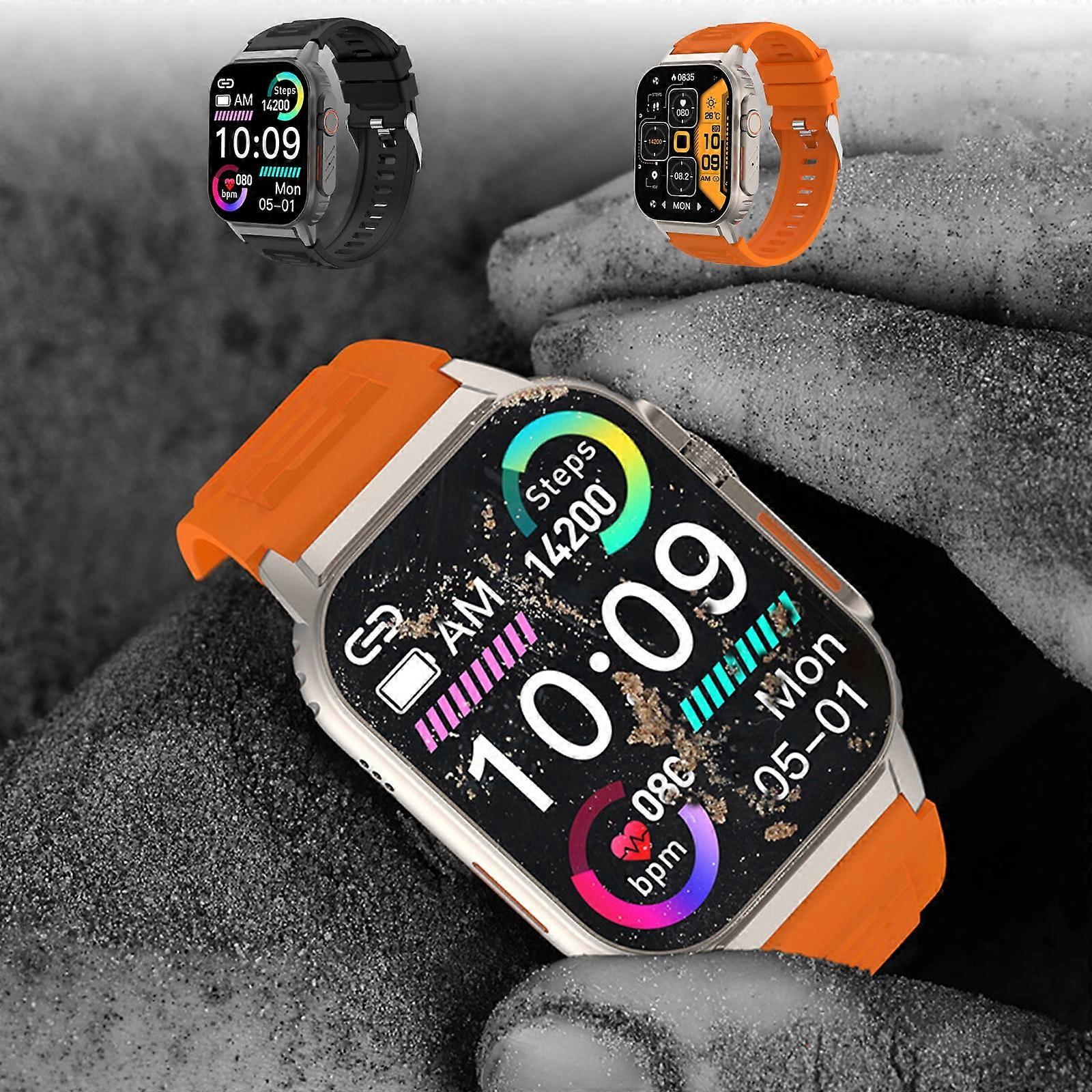 Jacenvly Smart Sports Watch compatible with iOS/Android, 2.01" HD display, Bluetooth calling, long battery life, custom dials