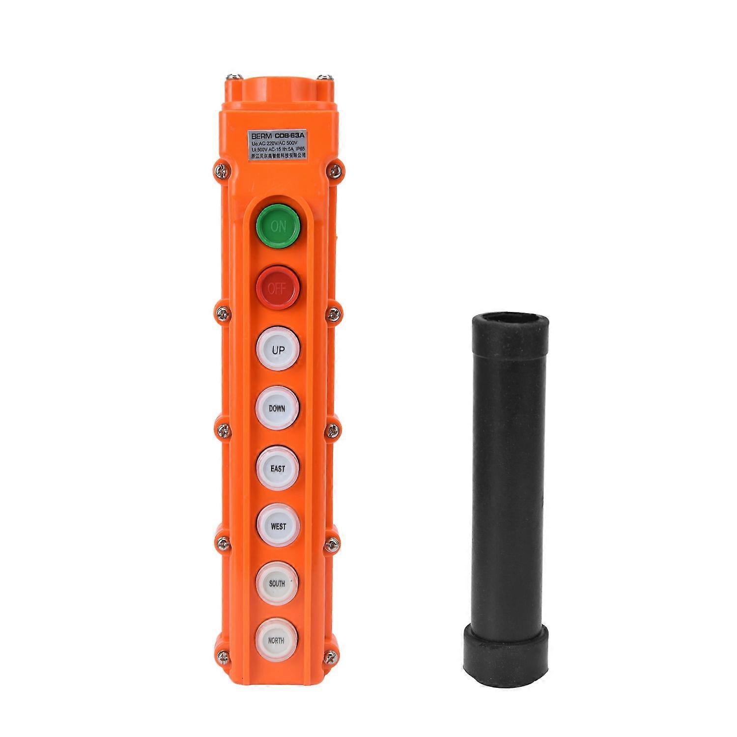 Crane Remote Control Hoist Switch Push Button Box Controller Rainproof 220V/500V COB‑63A