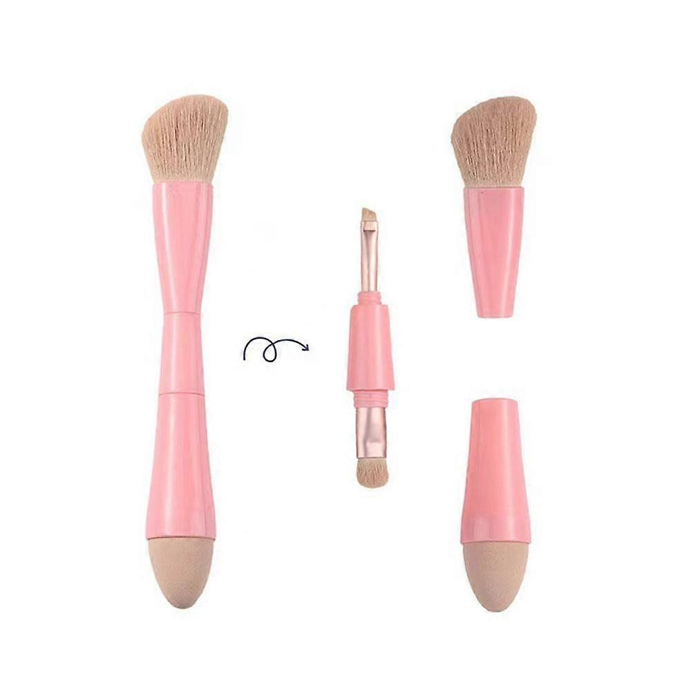 4-in-1 Makeup Brush All-in-One Travel Friendly with Replaceable Sponge Concealer Blush Eyeshadow Brow Brushes