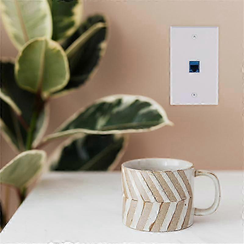 4x Cat6 Ethernet-Wandplattensteckdose 1 Port RJ45-Netzwerk-Buchse zu Buchse Wandkoppler-Klinkenplatte Whi