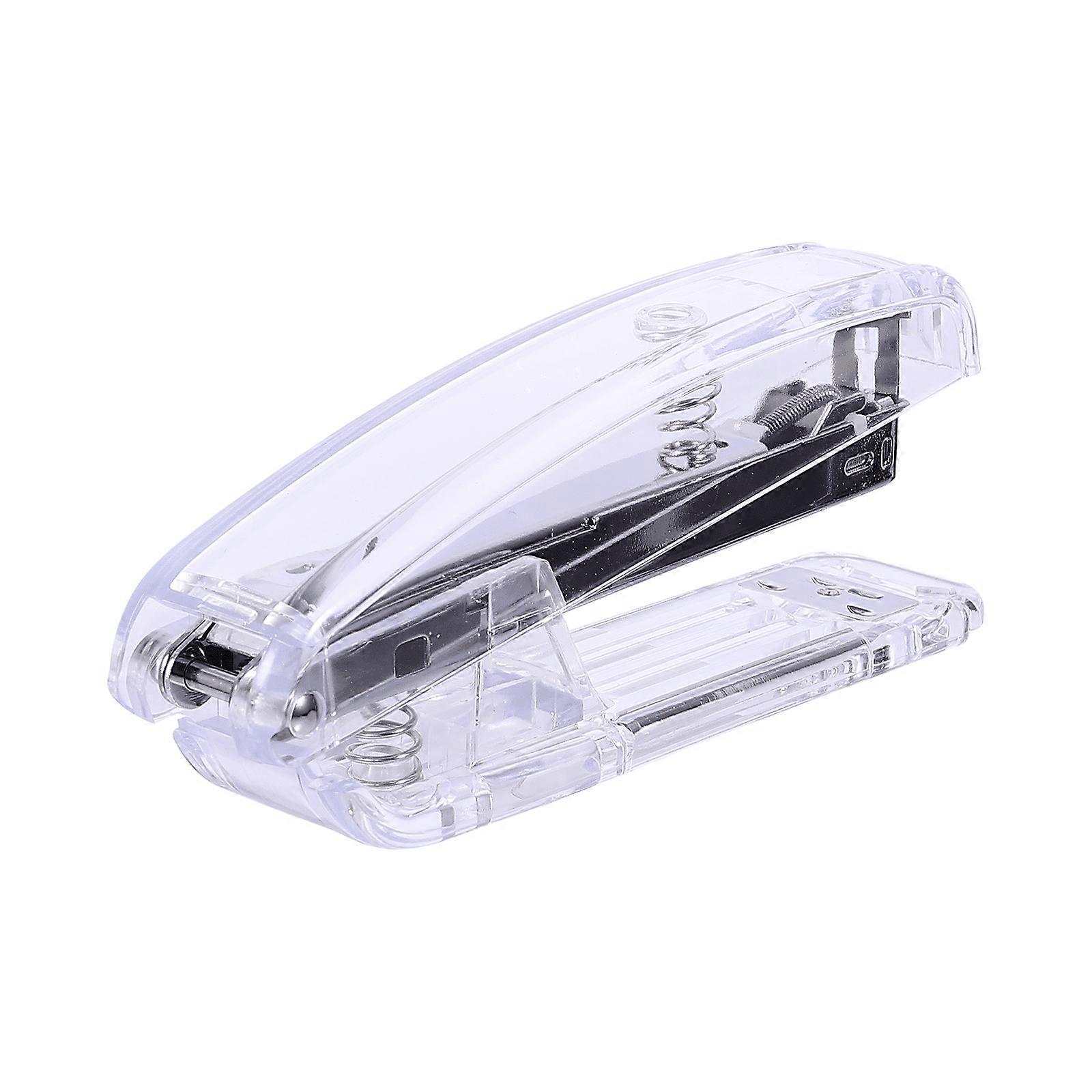 1pc Book Stapling Tool Portable Plastic Stapler Book Binding Machine (Silver)