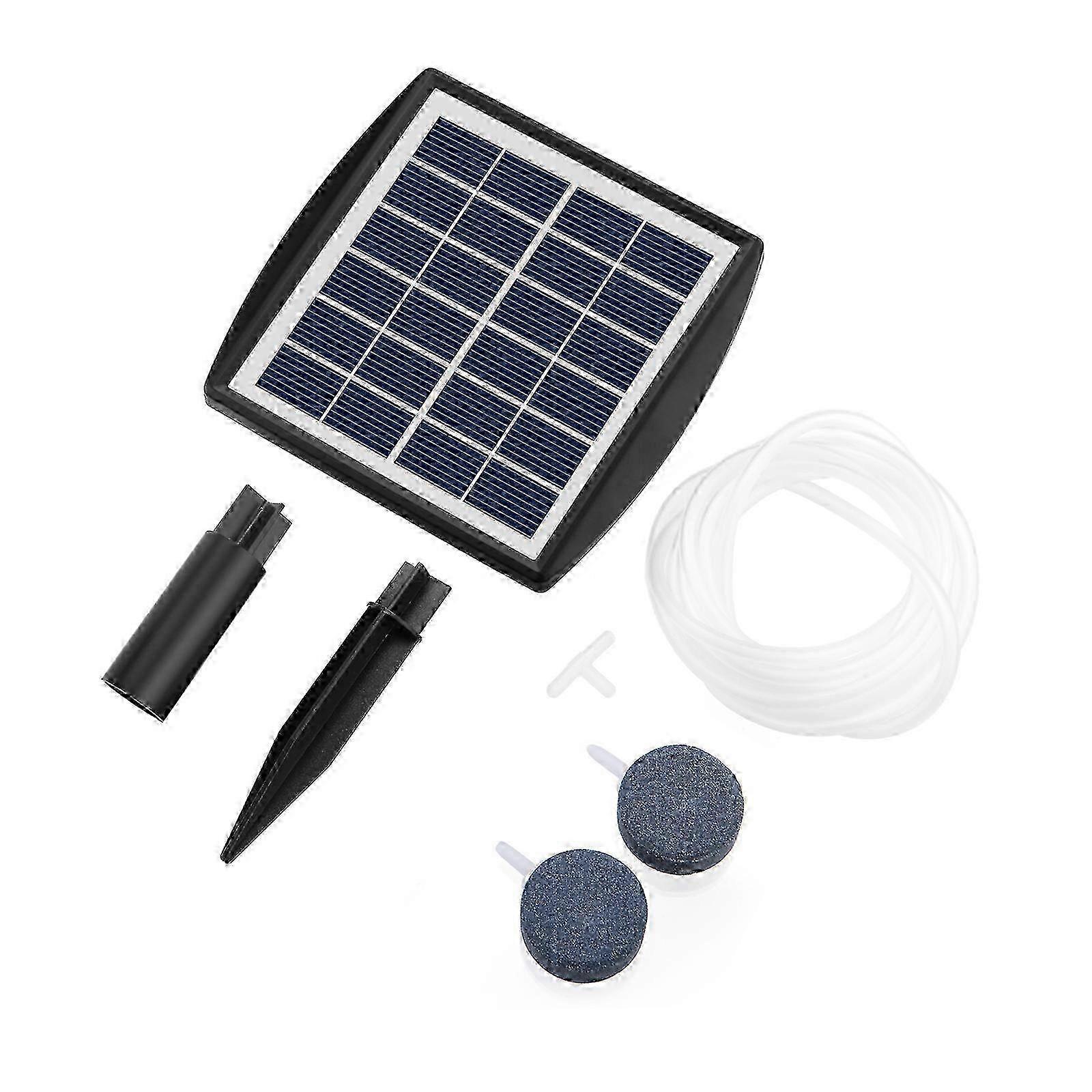 Plug-In Solar Oxygen Pump With 8.2Ft Pipe Bubble Stones Fish Tank Oxygenator