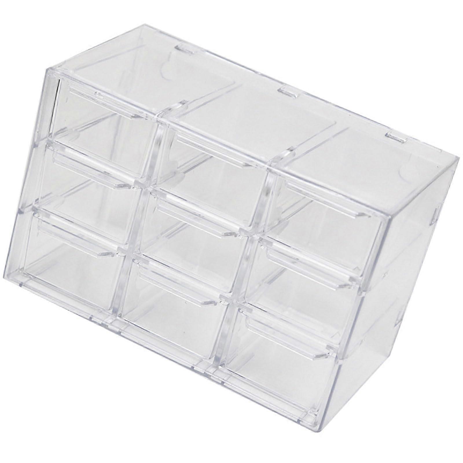 Multipurpose Drawer Organizers For Underwear Adjustable Dividers Clear Sturdy Plastic Waterproof 9Square Compartments