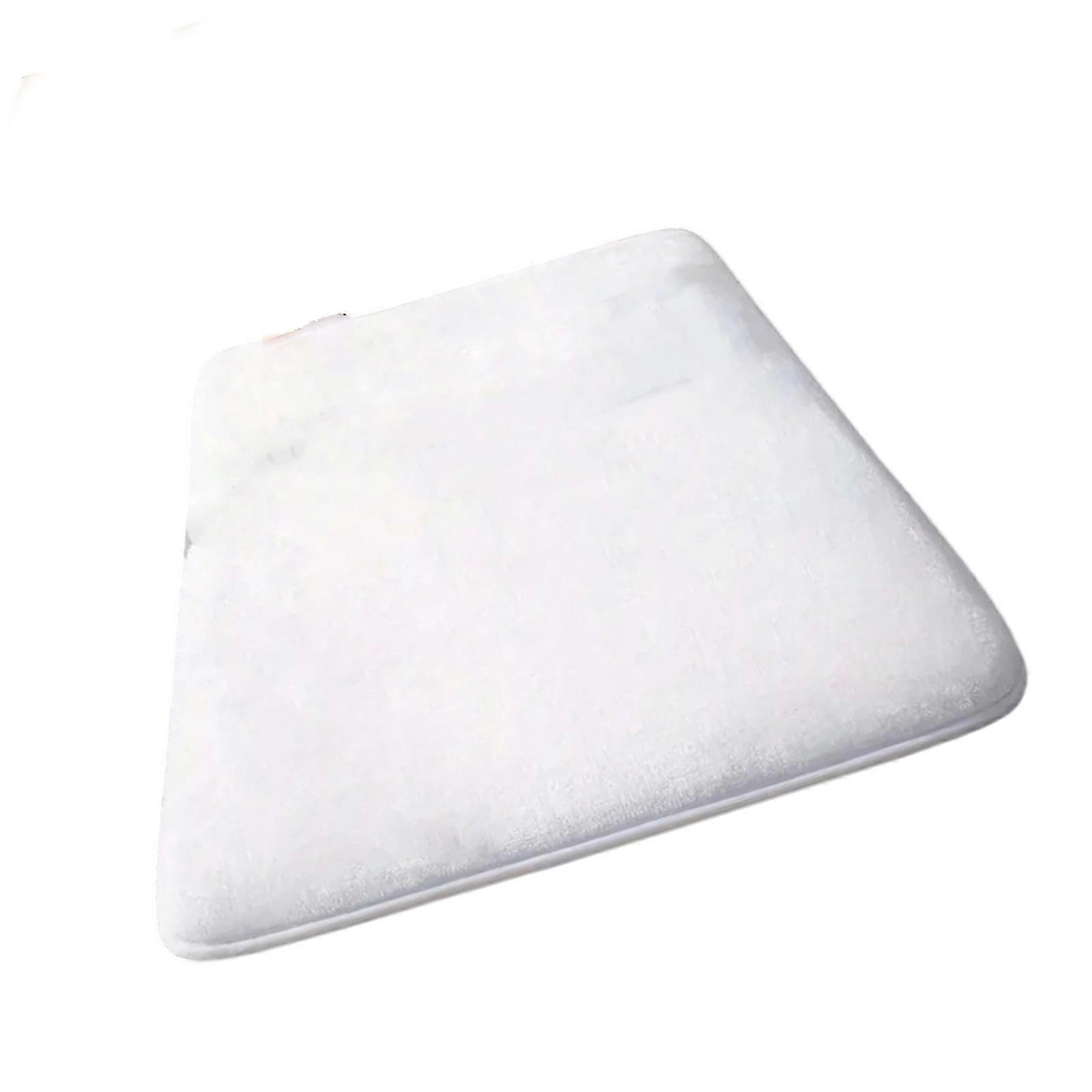 Additional Flannel Shower Mat Thick Penetrable Bath Carpet with Against Slide Backing for Bathroom  White