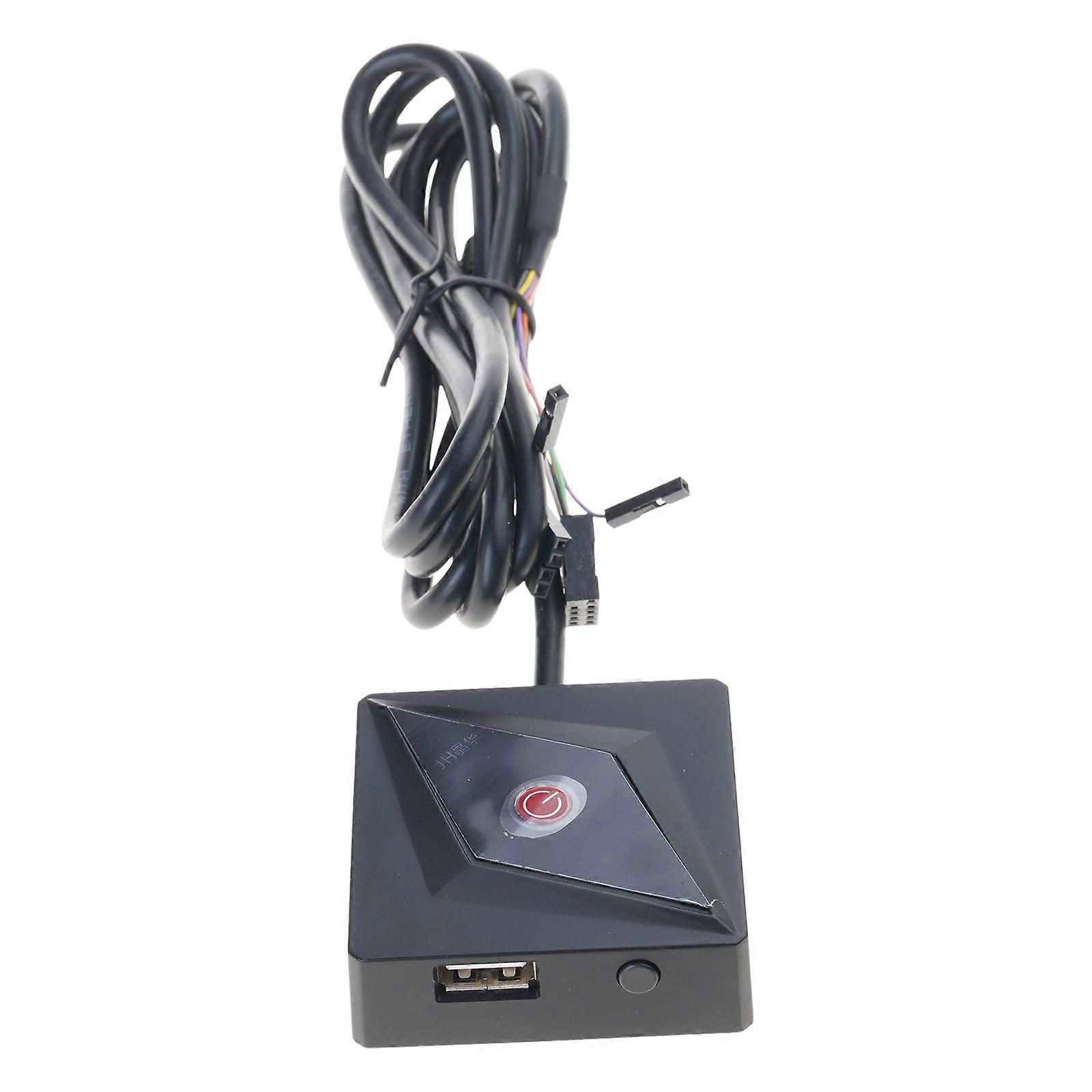 Computer Case Power Switches Upgraded With USB 2.0 Expansion PC External PC Power Button Efficient Multicolor