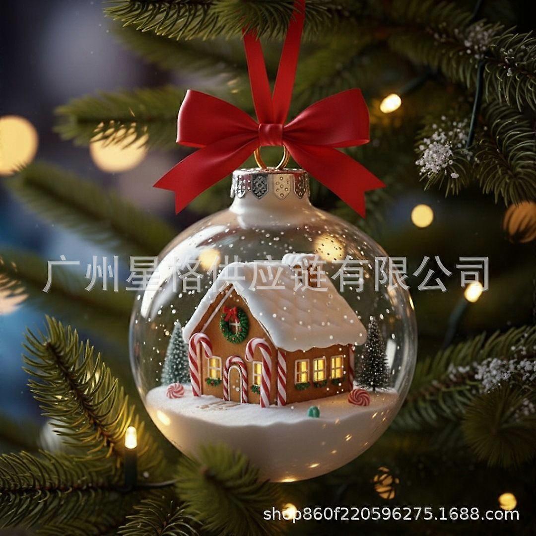 Julepynt med snøkuler - | Festlig hytte-/markedsdesign | Julekuler til vinterdekorasjon