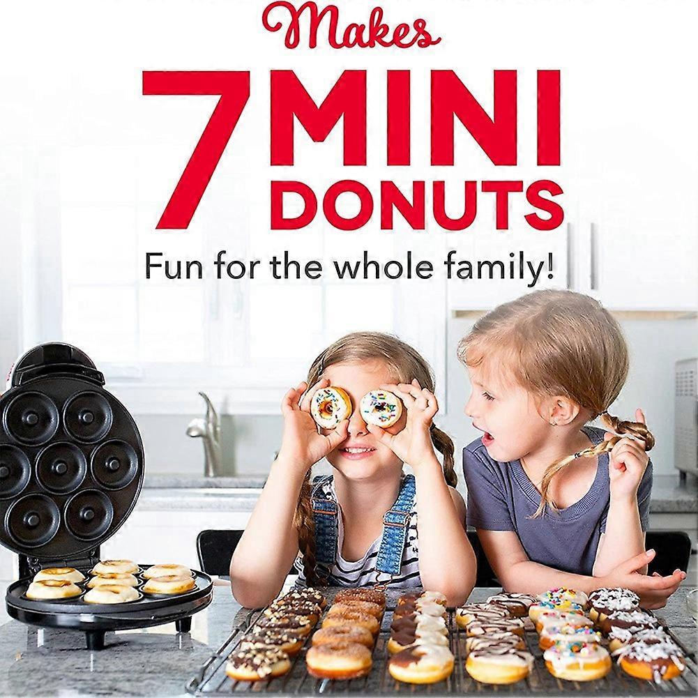 Electric Donut Maker Automatic Heating Egg Cake Bread Baking Machine 700W Kitchen Breakfast Makes 7 Donuts US Plug