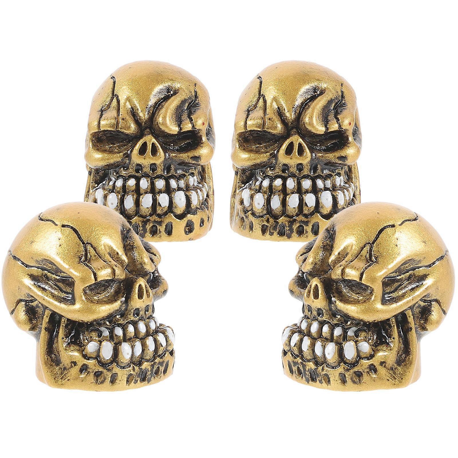 4Pcs Supapă Cap Supapă Anvelope Cap Înlocuire Supape anvelope auto Capac Înlocuirea capacului anvelopei în formă de craniu