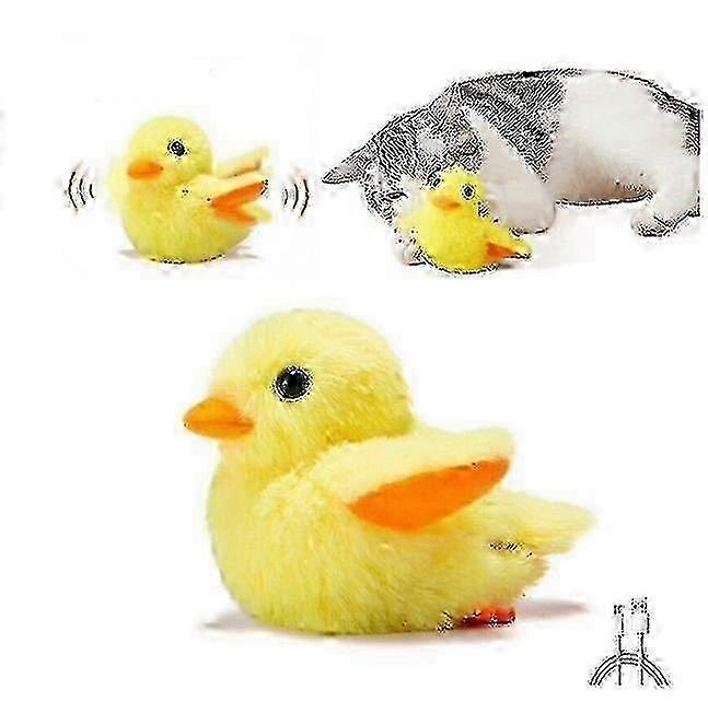 w 2024 Flapping Duck Cat Toys Interactive Electric Bird Toys Washable Cat Plush Toys