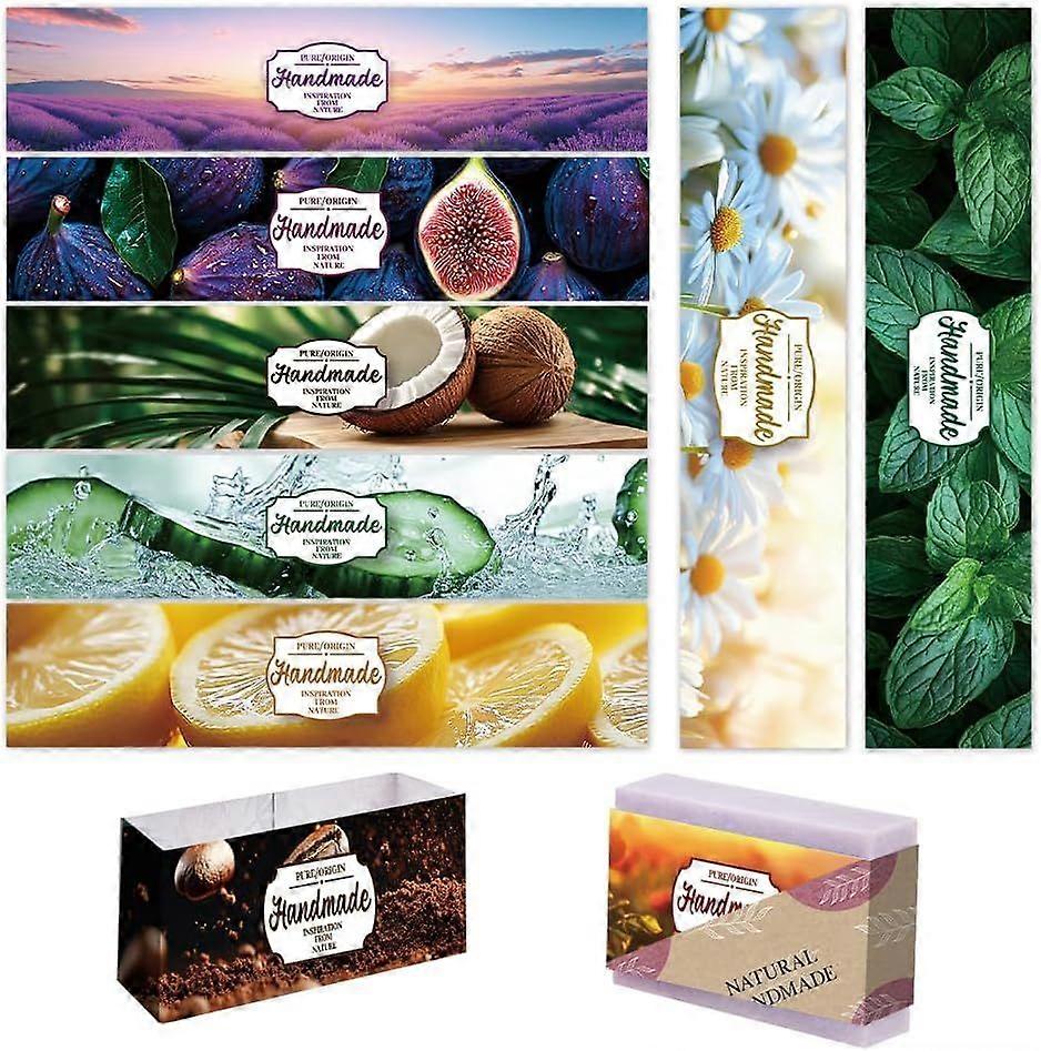 90pcs Realistic Soap Wrappers 9 Styles Scenery Lavender Soap Labels Lemon Coffee Coconut Soap Packaging Paper Crafts Wrapper for Handmade Soap Lotion 