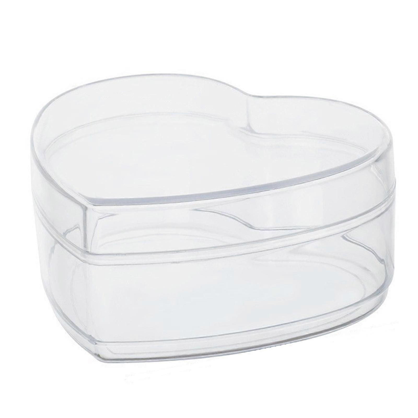 Acrylic Box Round/Heart Clear Boxes with Lid Small Candy Box Storage Organizer